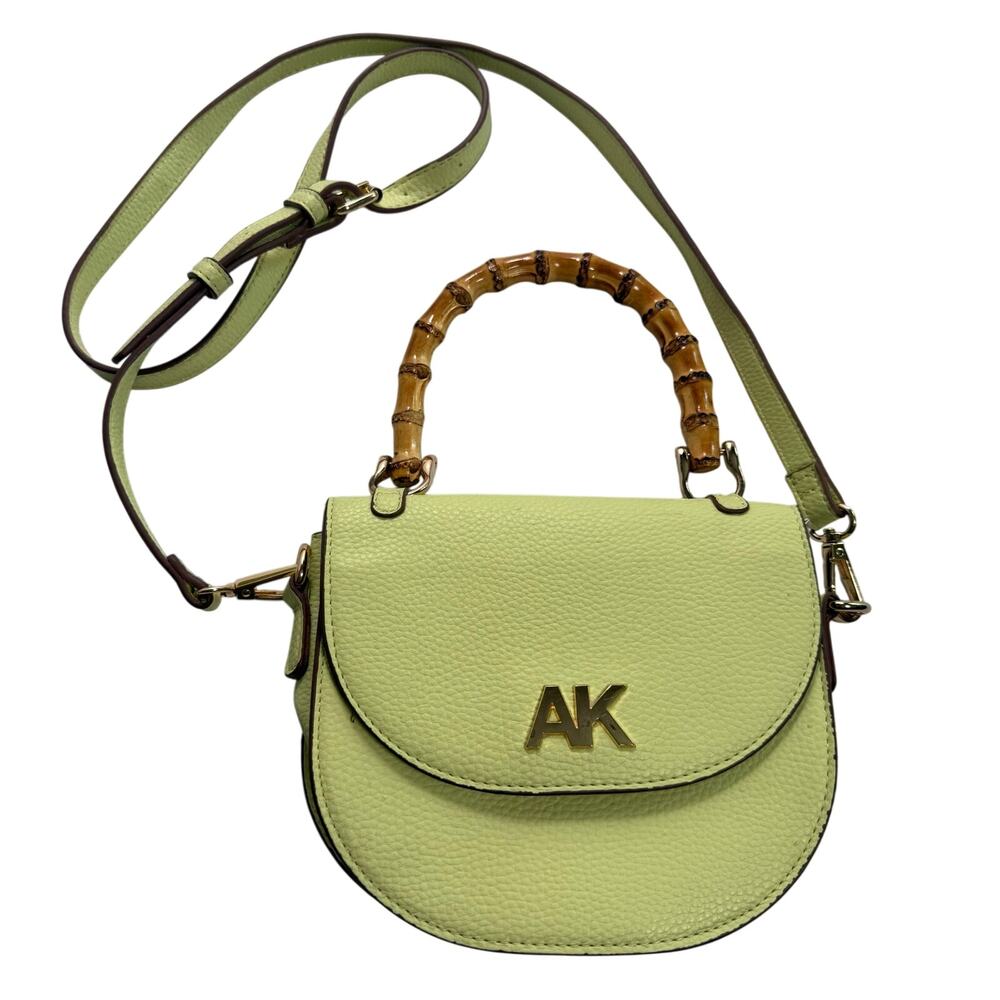 Anne Klein Womens' Mini Bamboo Top-Handle Crossbody Bag Purse Lime Green